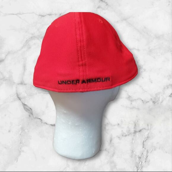 Under Armour Unisex Blitzing 3 Baseball Cap Hat Red XL XXL Fitted Curved Brim - Picture 5 of 11